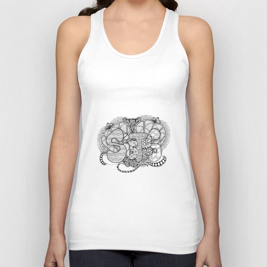 Zentangle Sisters Illustration Unisex Tank Top