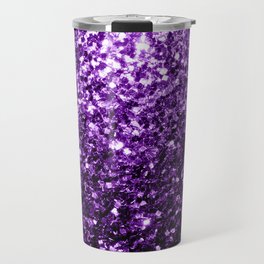 Dark Purple faux shiny glitter sparkles Travel Mug