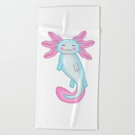 Cyan Axolotl Beach Towel