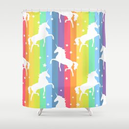 Rainbow Unicorns Shower Curtain