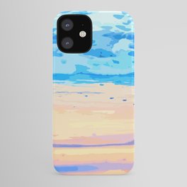 Sunset On The Shore | Beach Pastel Scenic Nature | Sea Ocean Landscape Painting iPhone Case | Summer, Travel, Digital, Painting, Holiday, Pastels, Nature, Beach, Ocean, Illustration 