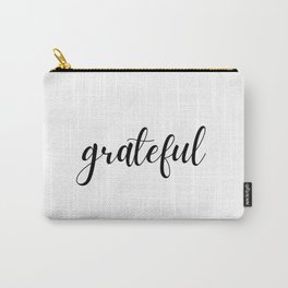 Grateful Minimalistic Inspirational Gratitude Quote Carry-All Pouch