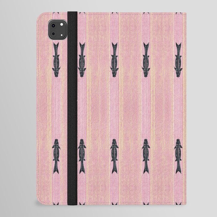 Pink Fish Japanese Style Art Deco Pattern iPad Folio Case