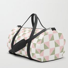 Abstract Shape Pattern 9 in Sage Green Dusty Pink Duffle Bag