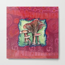 Mushroom- Boho Chanterelle Metal Print