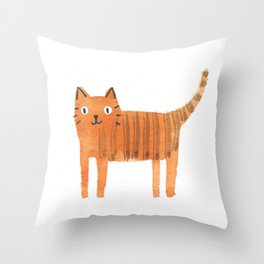 Happy cat design Throw Pillow