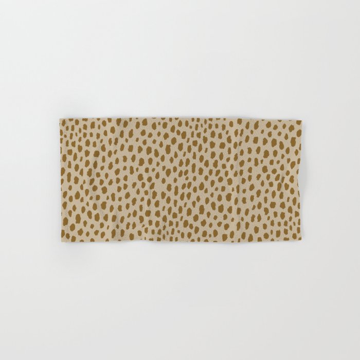 Handmade polka dot brush spots pattern (gold/tan) Hand & Bath Towel