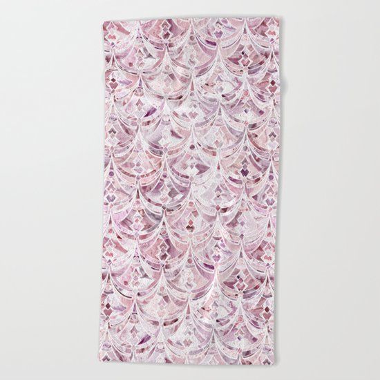 Berry Frosting Art Deco Pattern Beach Towel