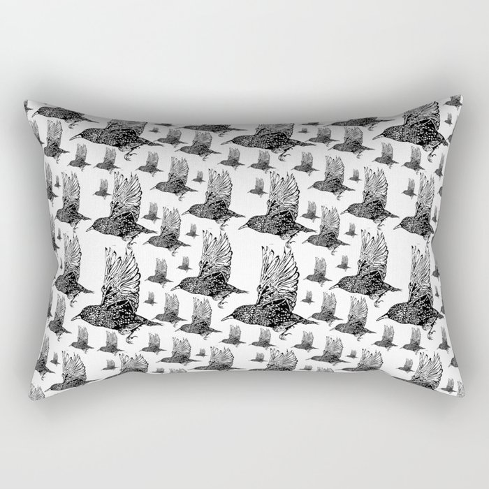 Flock of Starlings / Murmuration Rectangular Pillow