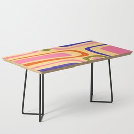 Palm Springs Retro Mid Century Modern Colourful Abstract Pattern Yellow Orange Pink Blue Green Coffee Table