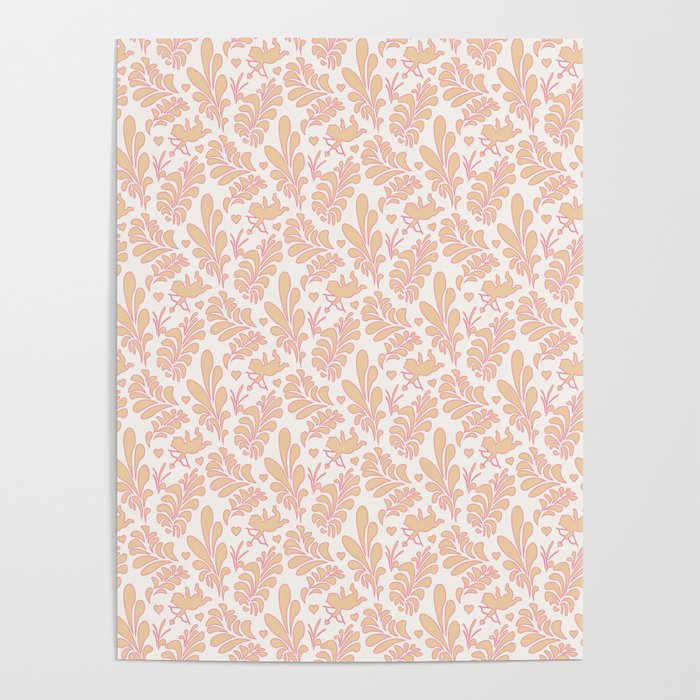 Cute Valentines Day floral Pattern Lover Poster