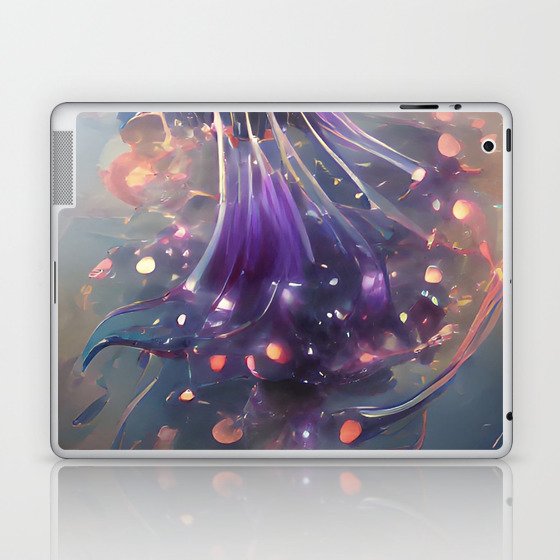 Colourful Abstract AI Art Jellyfish Laptop & iPad Skin