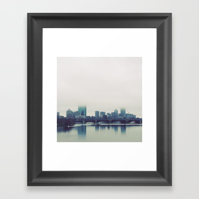 Boston Charles River Fog Framed Art Print