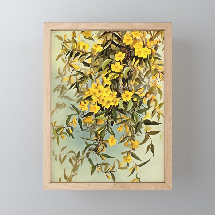 Southern Wildflower Carolina Jessamine Framed Mini Art Print