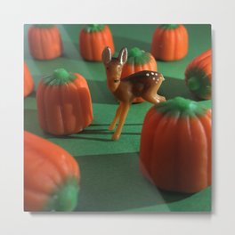 The Deer & The Pumpkin Patch Metal Print | Animal, Photo 