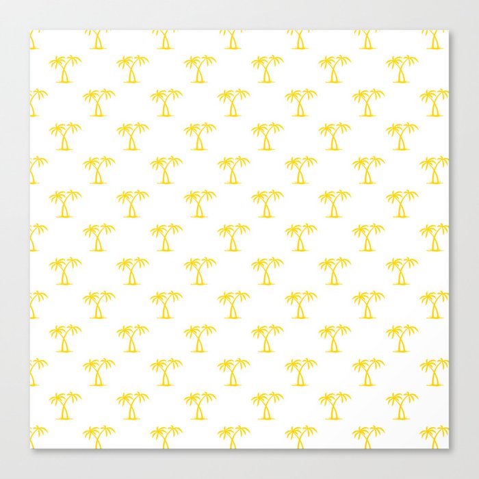 Yellow Palm Trees Pattern Canvas Print