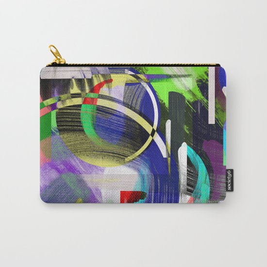 Try To Make Sense Of It All - Random, geometric, eclectic, abstract, colourful art Carry-All Pouch