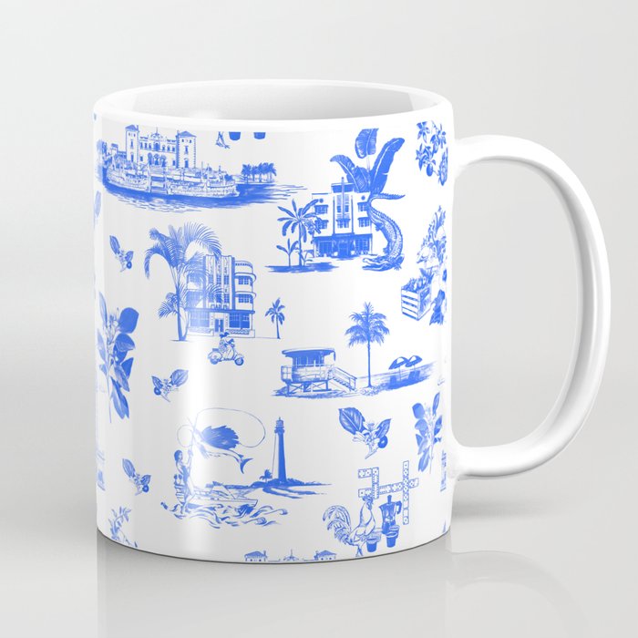 Miami Toile - Blue Coffee Mug