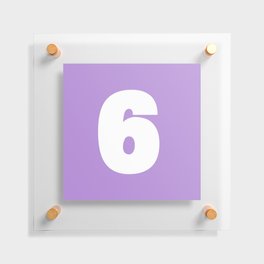 6 (White & Lavender Number) Floating Acrylic Print