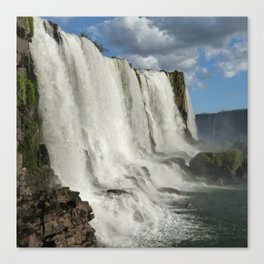 Brazil Photography - Majestic Waterfall In The Brazillian Rain Forest Canvas Print