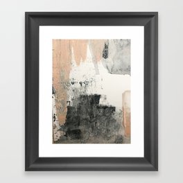 Peace and Quiet [1]: a pretty, minimal abstract piece in gray and peach by Alyssa Hamilton Art Framed Art Print
