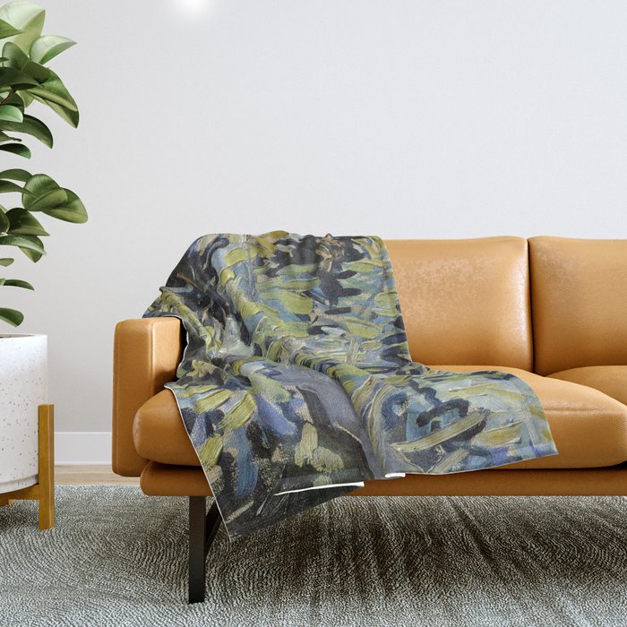 Blossoming Acacia Branches Throw Blanket