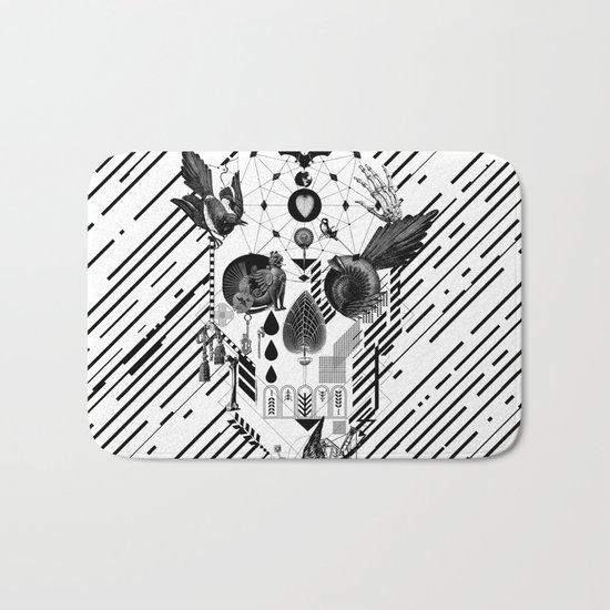 Abstract Skull B&W Bath Mat