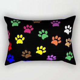 Colorful Paw Prints Rectangular Pillow