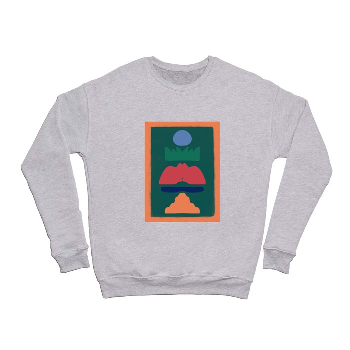 Stacked shapes in orange and green Crewneck Sweatshirt