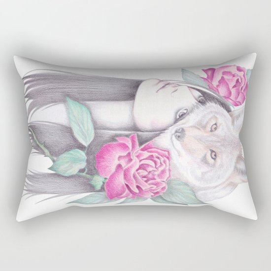 Wild Roses Rectangular Pillow