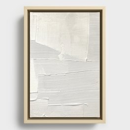 Relief [1]: an abstract, textured piece in white by Alyssa Hamilton Art Framed Canvas