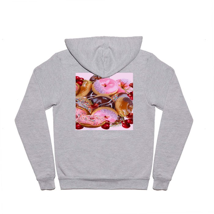 RED CHERRIES & PINK-CHOCOLATE FROSTED DONUTS Hoody