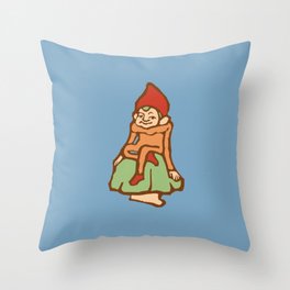 Elf On A Mushroom Throw Pillow