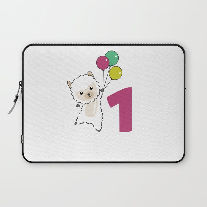 Alpaca First Birthday Balloons For Kids Laptop Sleeve