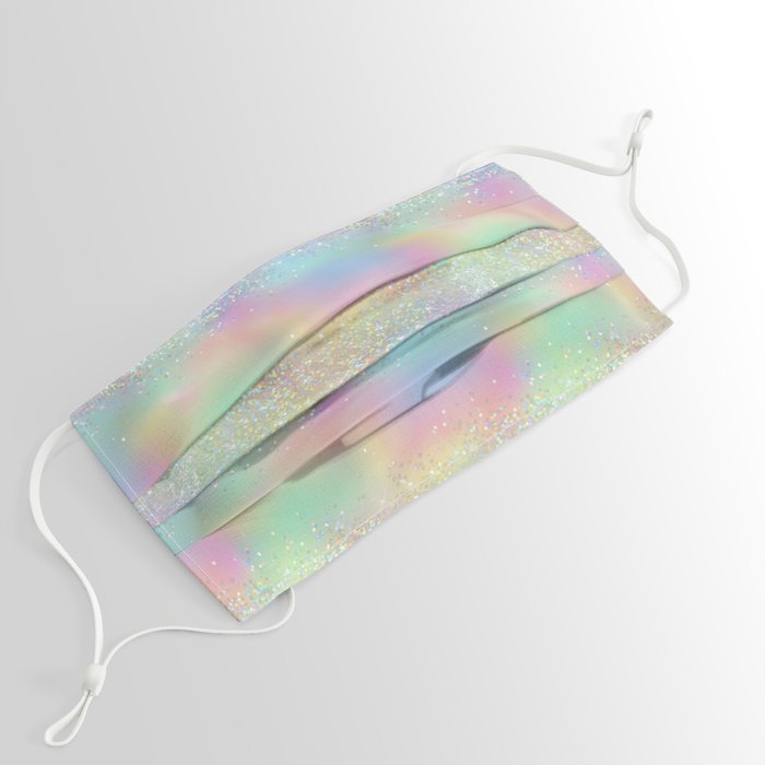 Pretty Rainbow Holographic Glitter Face Mask