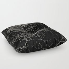 PALMDALE - USA. Black and White City Map Floor Pillow