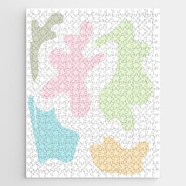 3 Abstract Shapes Pastel Background 220729 Valourine Design Jigsaw Puzzle