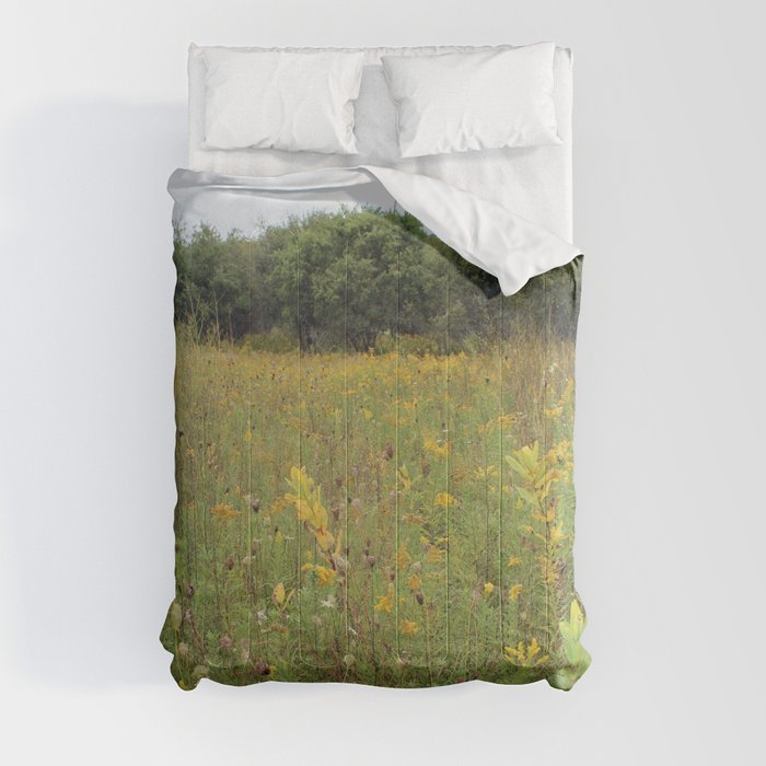 A Field of Wildflowers in the Fall Horizontal Comforter