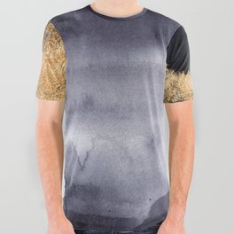 Thunder Watercolor Galaxy Marbled Night 1 All Over Graphic Tee