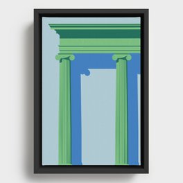 Ionic Entablature in Green Framed Canvas