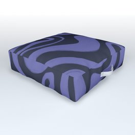 Maritime Blue + Very Peri Liquid Swirl, Hand-Painted Outdoor Floor Cushion