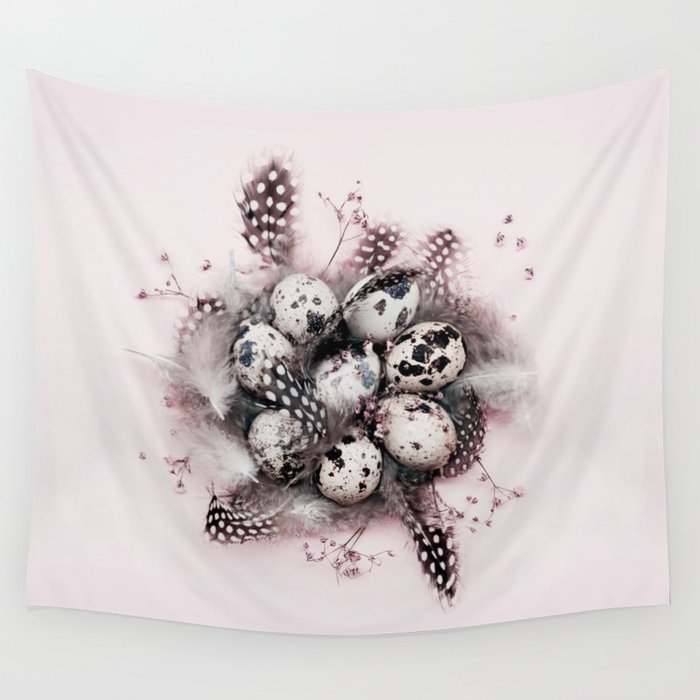 Quail eggs - Birds and Nature photography by Ingrid Beddoes Wall Tapestry
