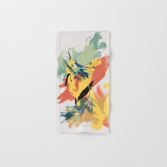Intuitive Conversations, Abstract Mid Century Colors Hand & Bath Towel