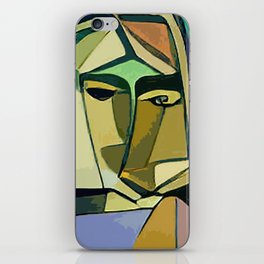 Hip cool Modern Abstract Cubist Portrait of a Girl iPhone Skin