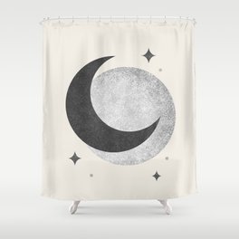 Moon Sparkle BW - Celestial Shower Curtain