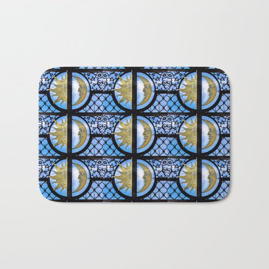 Sun and Moon pattern Bath Mat