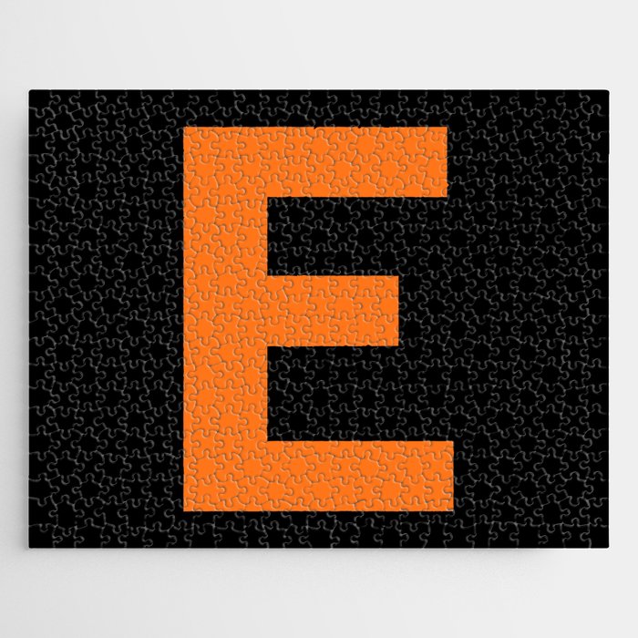 Letter E (Orange & Black) Jigsaw Puzzle