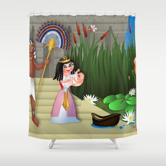 Baby Moses The Egyptian Princess Shower Curtain By Prawny Society6
