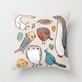 Lump Birds Throw Pillow
