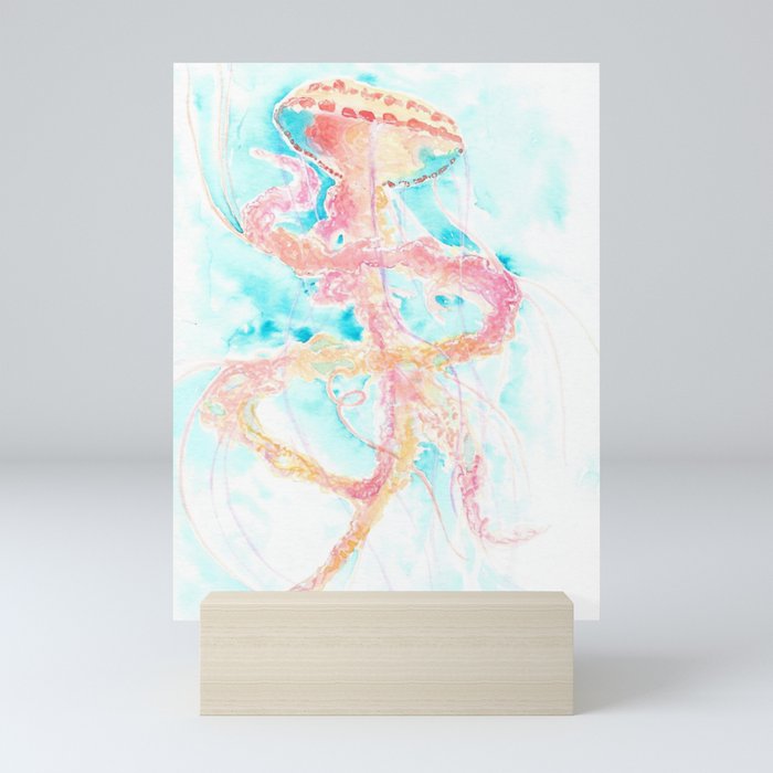 Watercolor Jellyfish Mini Art Print